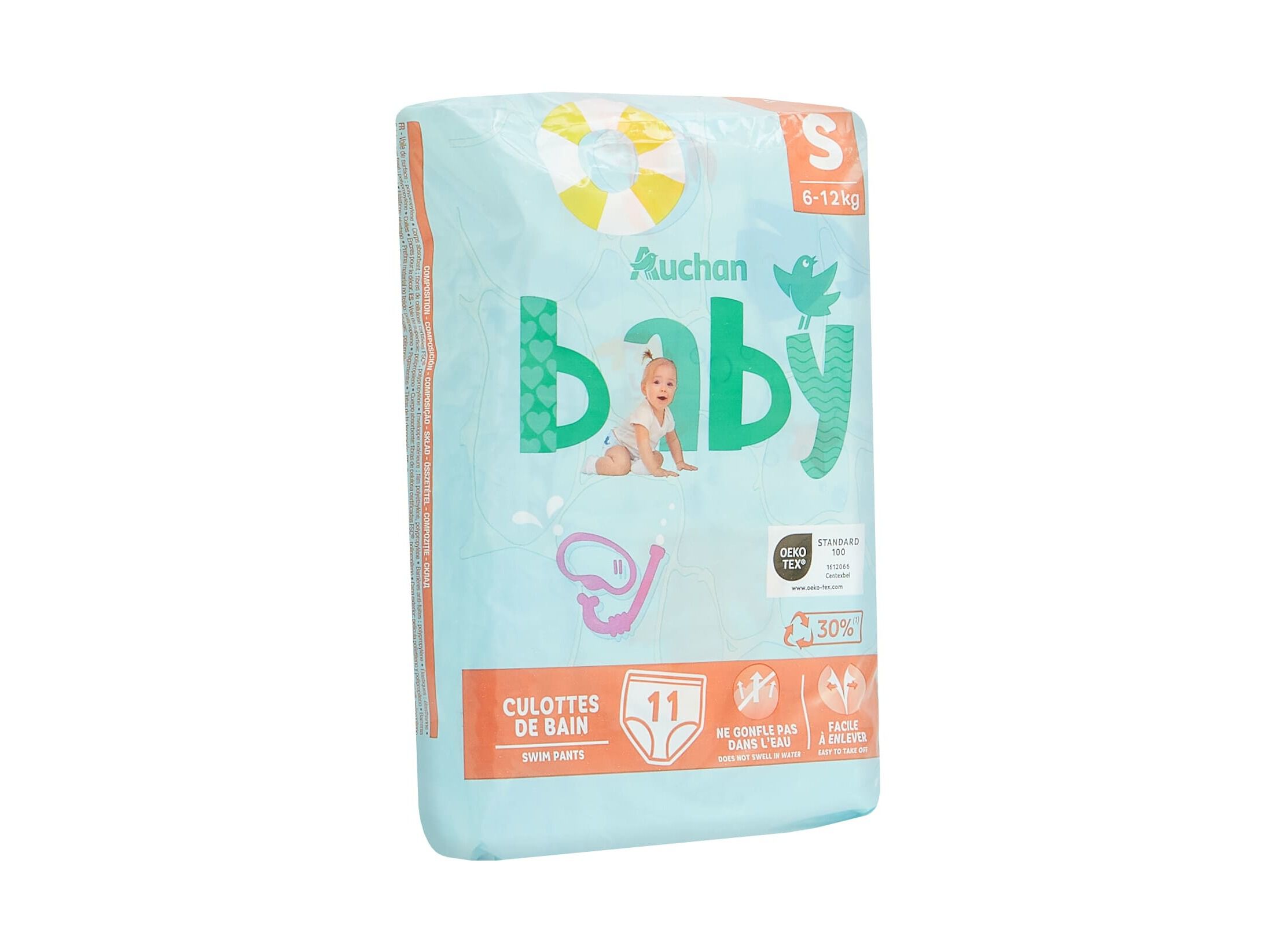 CUECAS DE BANHO AUCHAN BABY TAMANHO S 6-12KG 11UN image number 1