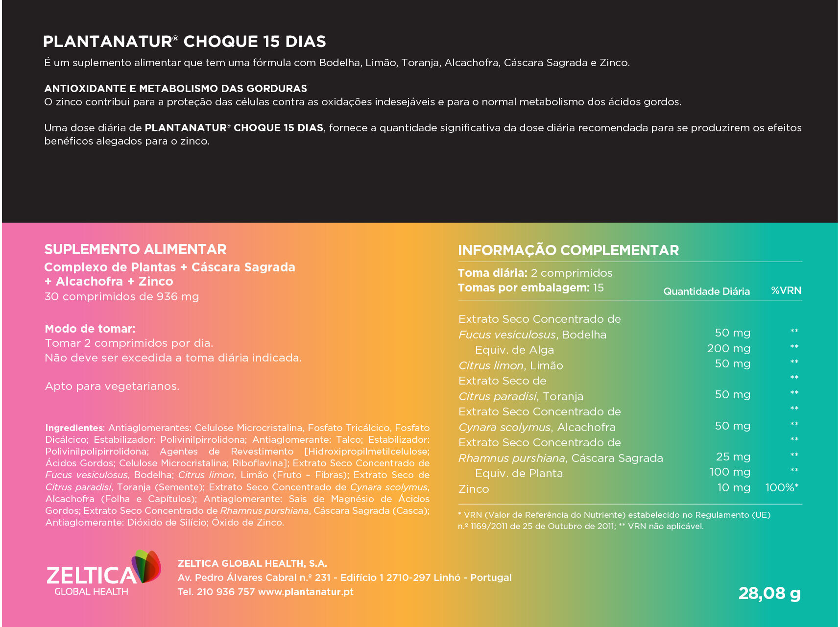 SUPLEMENTO PLANTANATUR CHOQUE 15 DIAS 30 COMP image number 1