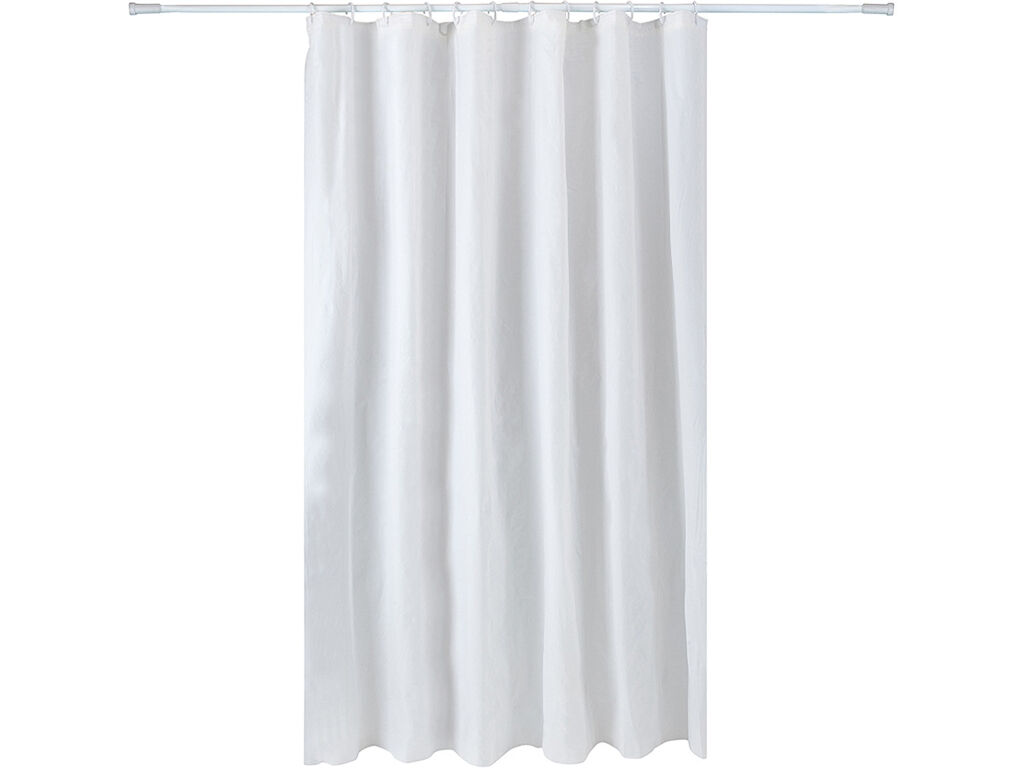 CORTINA DUCHE SEM ARGOLAS AUCHAN ESSENCIAL BRANCO 180X200CM