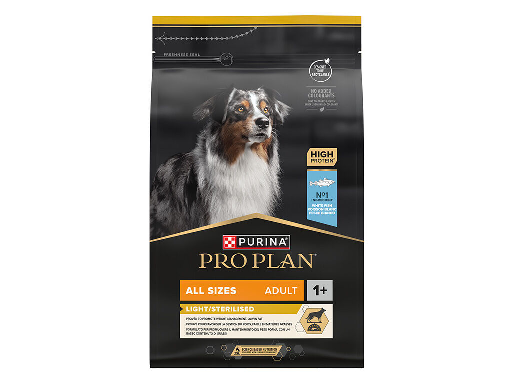 RA&Ccedil;&Atilde;O C&Atilde;O PRO PLAN ESTERILIZADO/LIGHT PEIXE 3KG image number 1