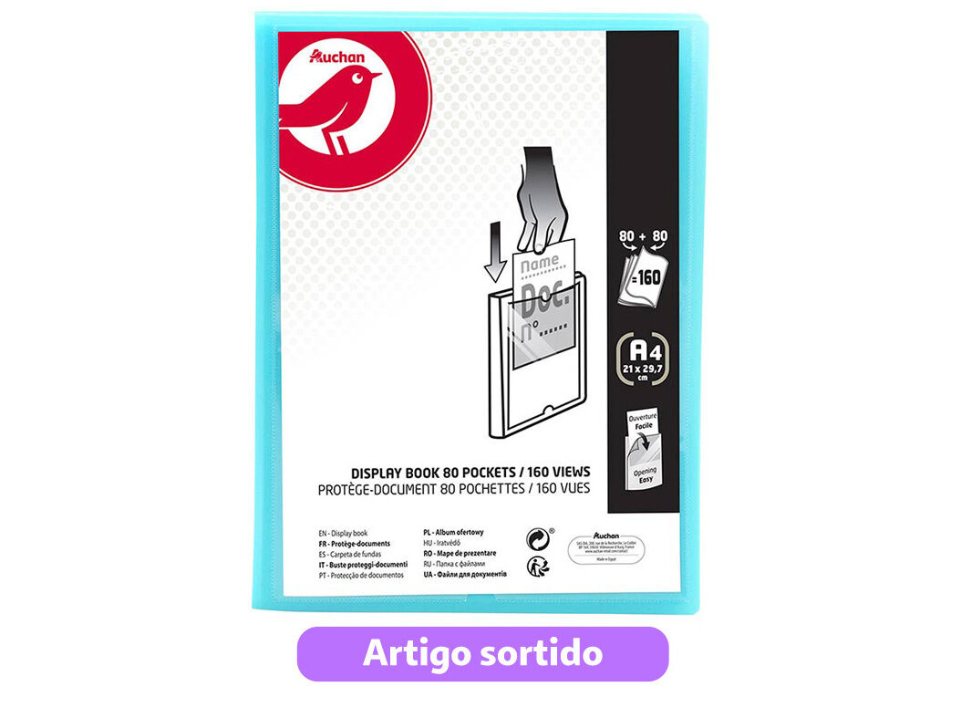 PORTF&Oacute;LIO AUCHAN A4 80+80 BOLSAS CORES SORTIDAS image number 4