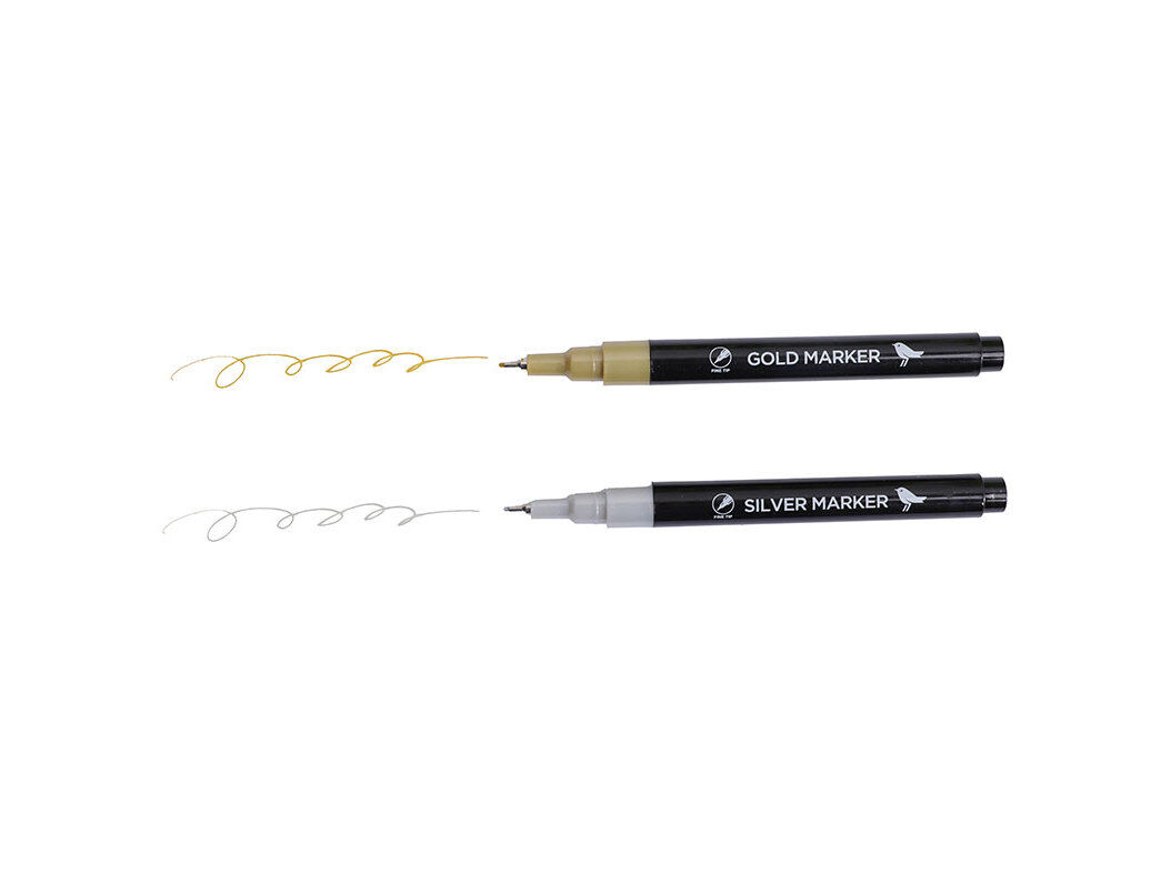 MARCADOR CALIGRAFIA AUCHAN DOURADO / PRATEADO image number 1