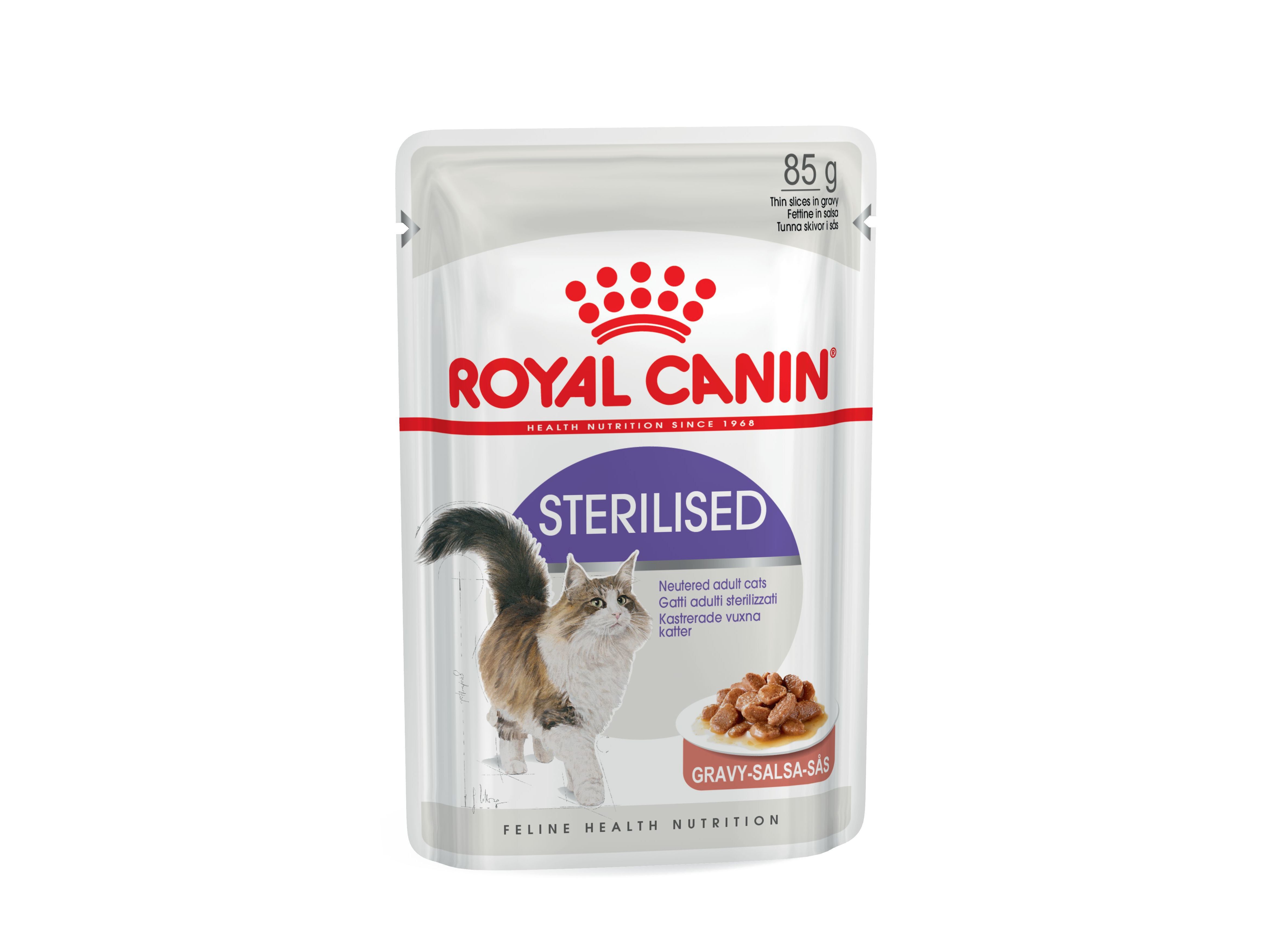 COMIDA H&Uacute;MIDA GATO ROYAL CANIN :ESTERILIZADO 85G