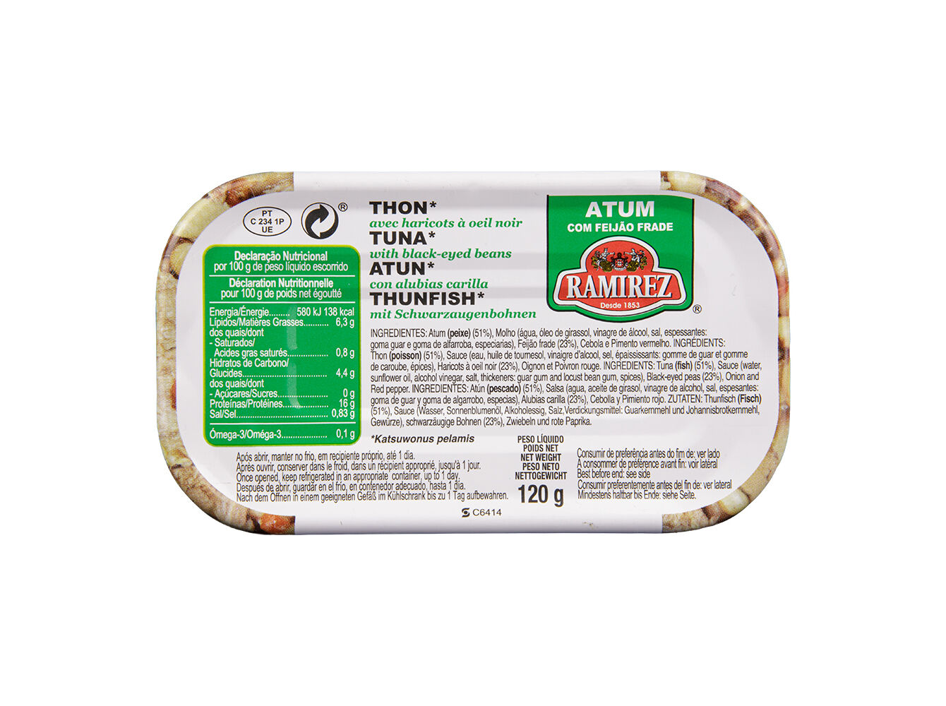 ATUM RAMIREZ COM FEIJ&Atilde;O FRADE 120G image number 1