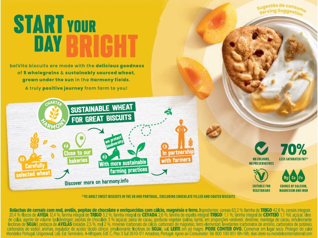 BOLACHA BELVITA MEL E AVEL&Atilde; 225G image number 1