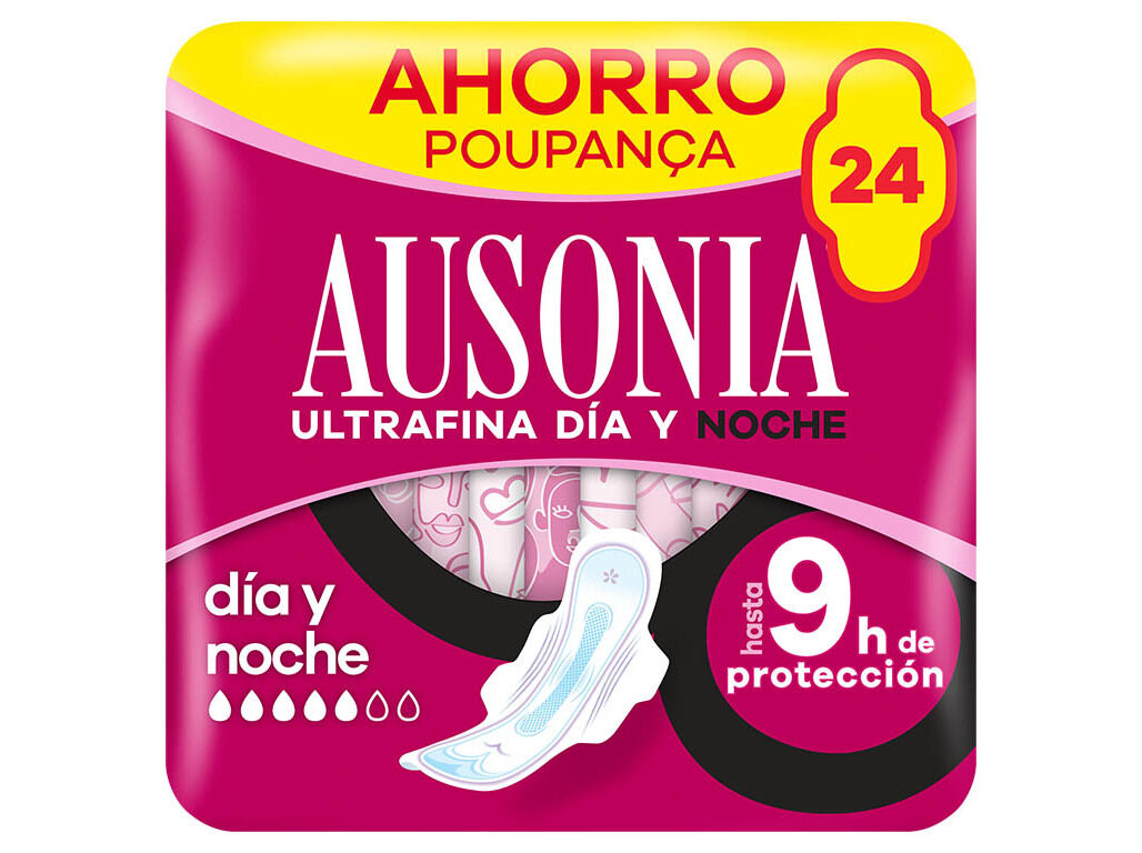 PENSOS HIGI&Eacute;NICOS ULTRAFINA NOITE COM ABAS AUSONIA 24 UN image number 0