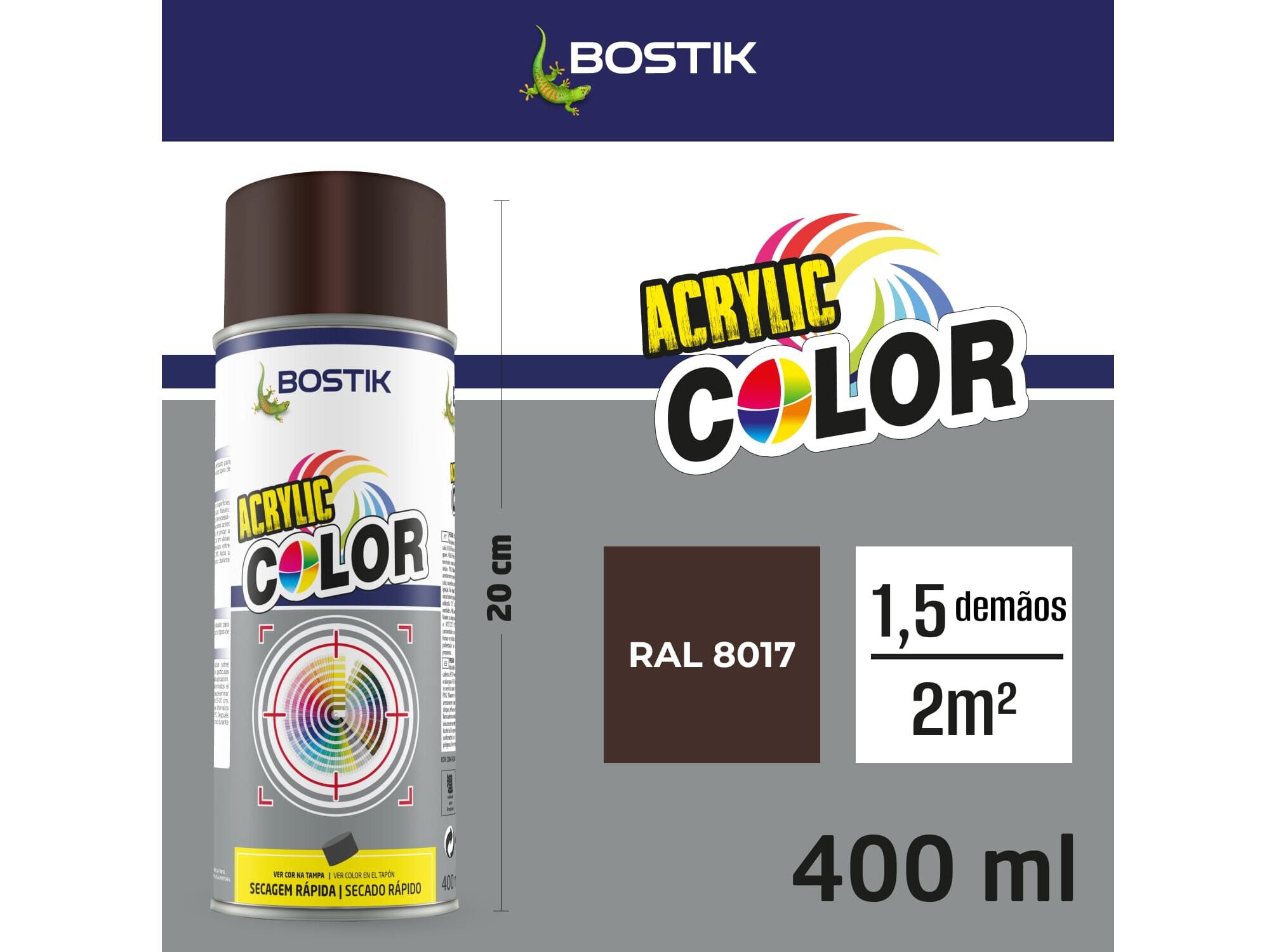 SPRAY ACRYLIC BOSTIK CASTANHO CHOCOLATE 400ML image number 2