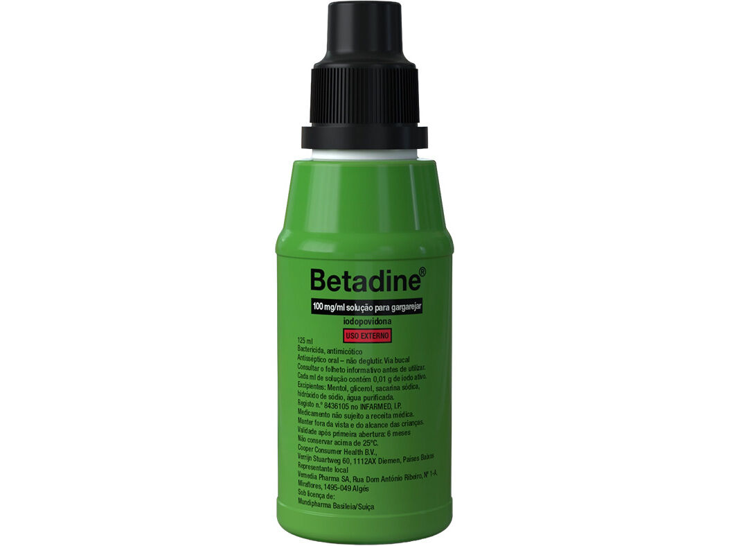 SOLU&Ccedil;&Atilde;O BETADINE GARGAREJAR 100MG/ML 125ML image number 0