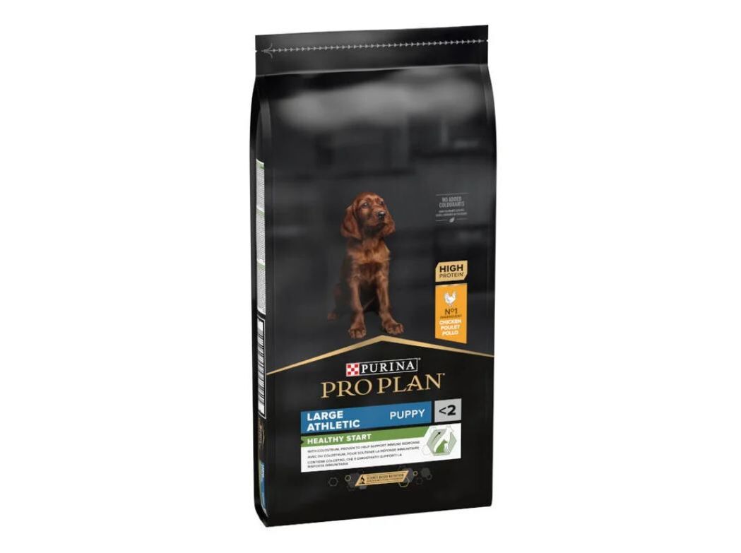 RA&Ccedil;&Atilde;O C&Atilde;O JUNIOR PRO PLAN LARGE ATHLETIC FRANGO 12KG