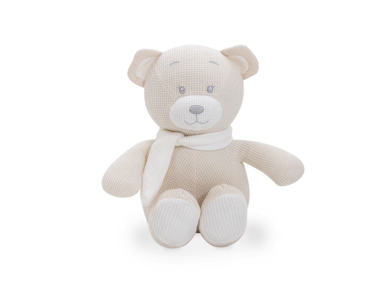 CONJUNTO DE MANTA + PELUCHE INTERBABY ALGOD&Atilde;O URSO BEGE image number 2