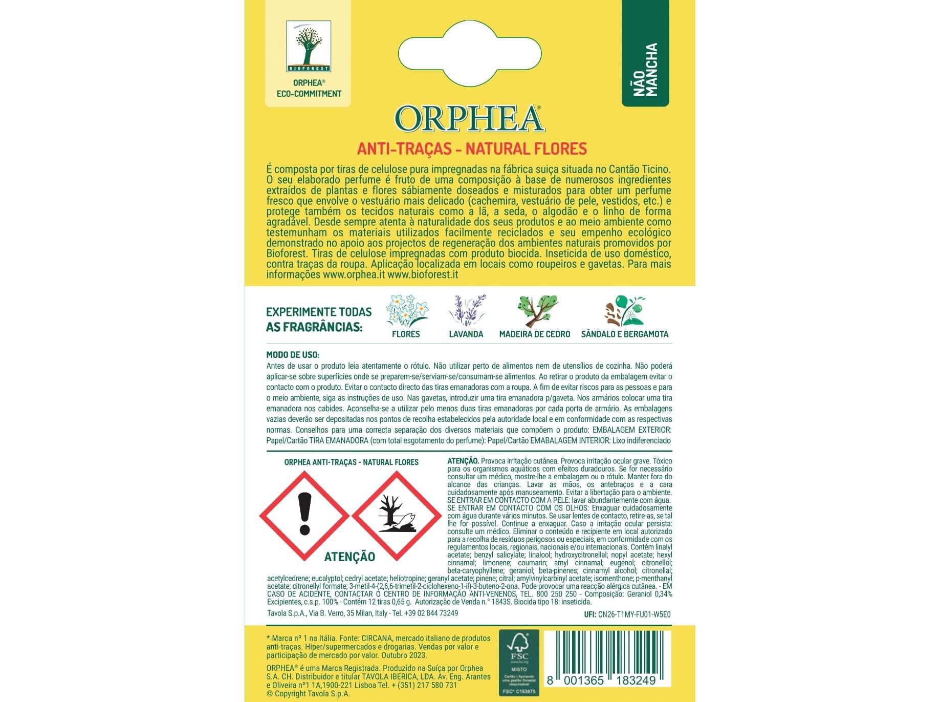 TIRAS ANTI TRA&Ccedil;AS ORPHEA PERFUMADA FLORES 3UN image number 1