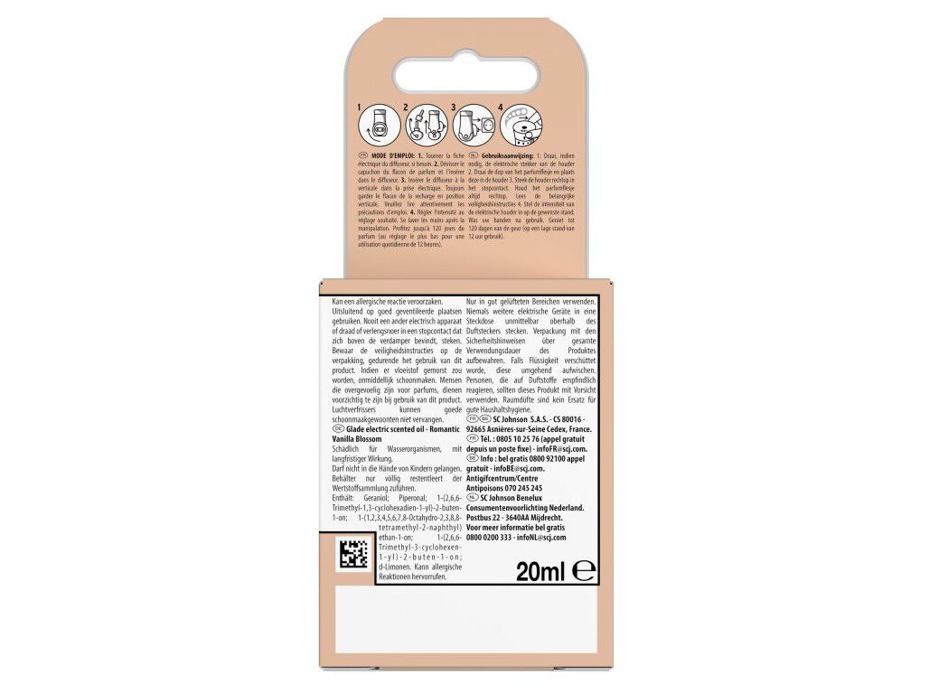 AMBIENTADOR EL&Eacute;CTRICO RECARGA GLADE VANILLA 3X20ML image number 1