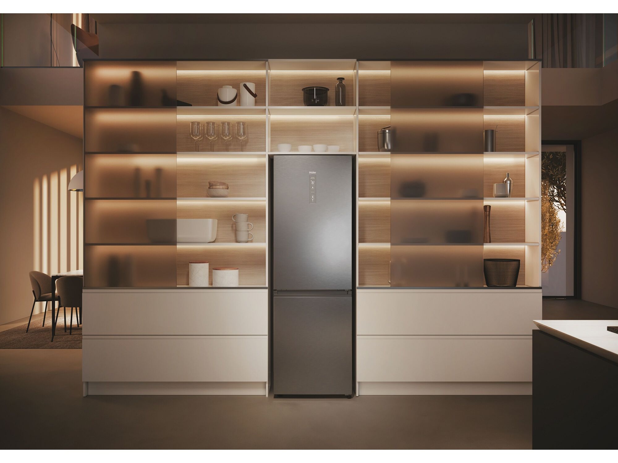 FRIGOR&Iacute;FICO COMBINADO HAIER HDPW5618CNPK NO FROST C 352L INOX image number 17