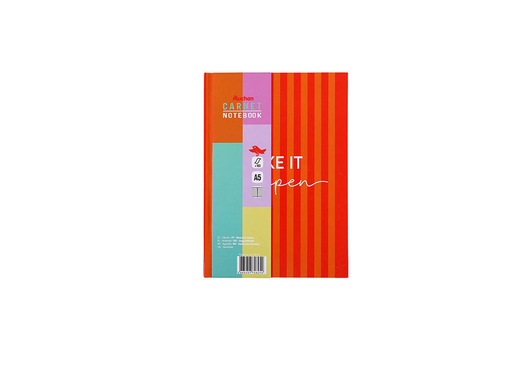 BLOCO NOTAS QUADRICULADO AUCHAN A5 160 FOLHAS VINTAGE PALETTE image number 0