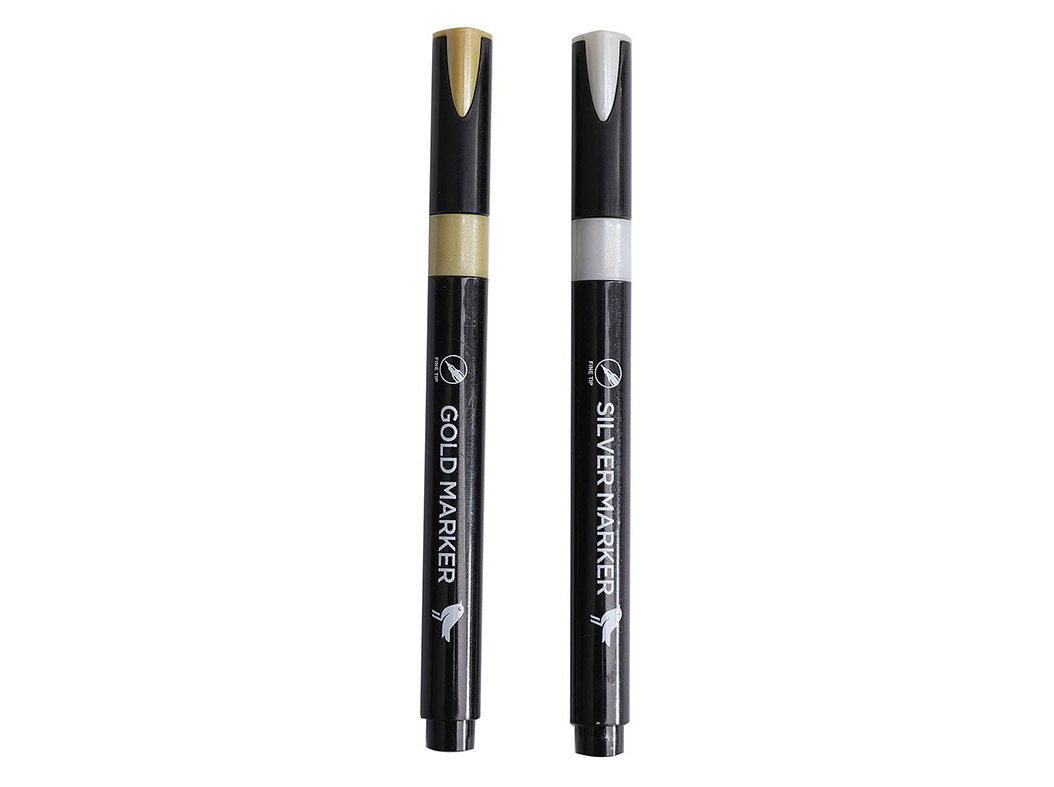 MARCADOR CALIGRAFIA AUCHAN DOURADO / PRATEADO image number 2