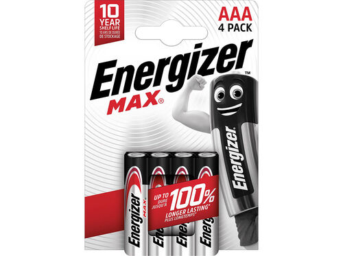 PILHAS ALCALINAS ENERGIZER AAA ULTRA+ MAX PACK 4 UNIDADES image number 0