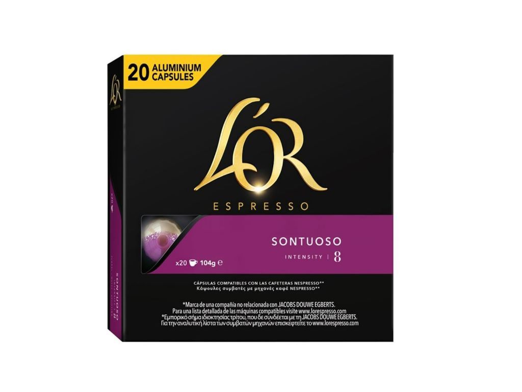 C&Aacute;PSULAS CAF&Eacute; L'OR SONTUOSO COMPAT&Iacute;VEL NESPRESSO 20 UN