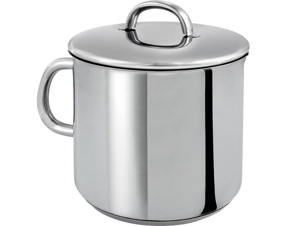 CAFETEIRA COM ASA DE INDU&Ccedil;&Atilde;O EUROPA SILAMPOS EM INOX 14CM
