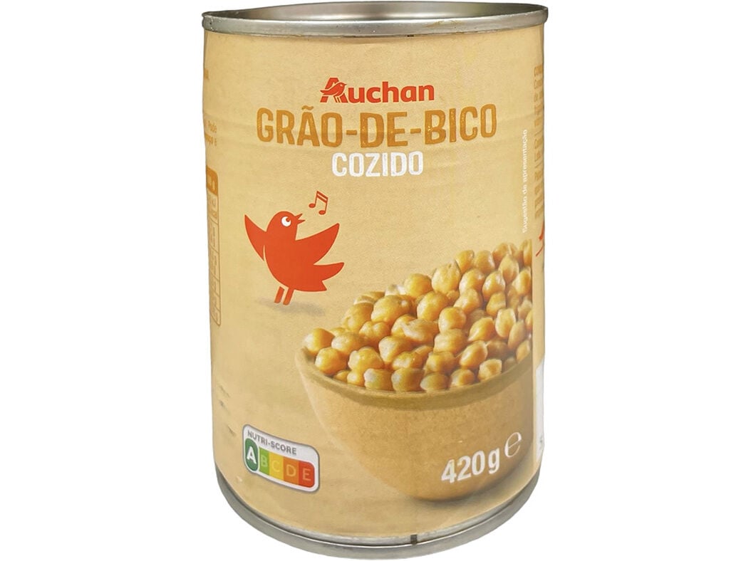 GR&Atilde;O DE BICO AUCHAN COZIDO 420(260)G image number 0