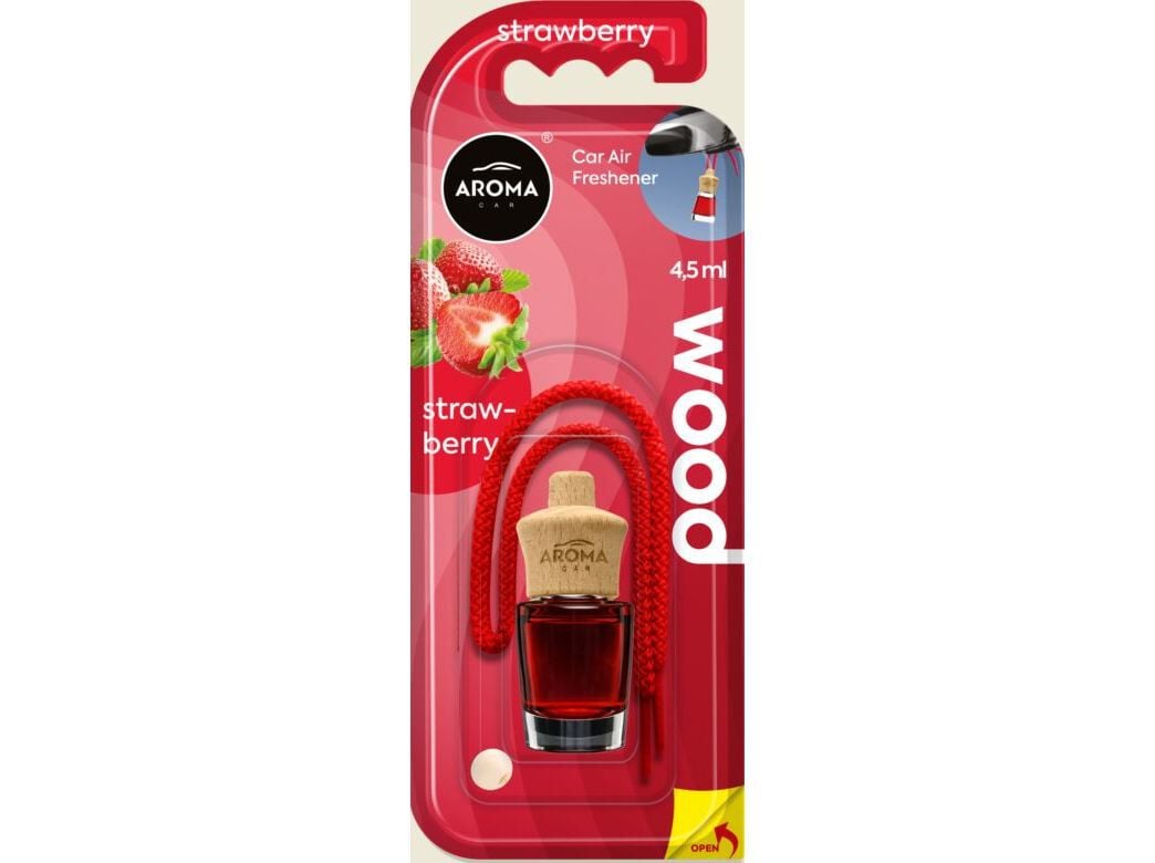 AMBIENTADOR AUTO AROMA CAR WOOD 4.5ML STRAWBERRY image number 0