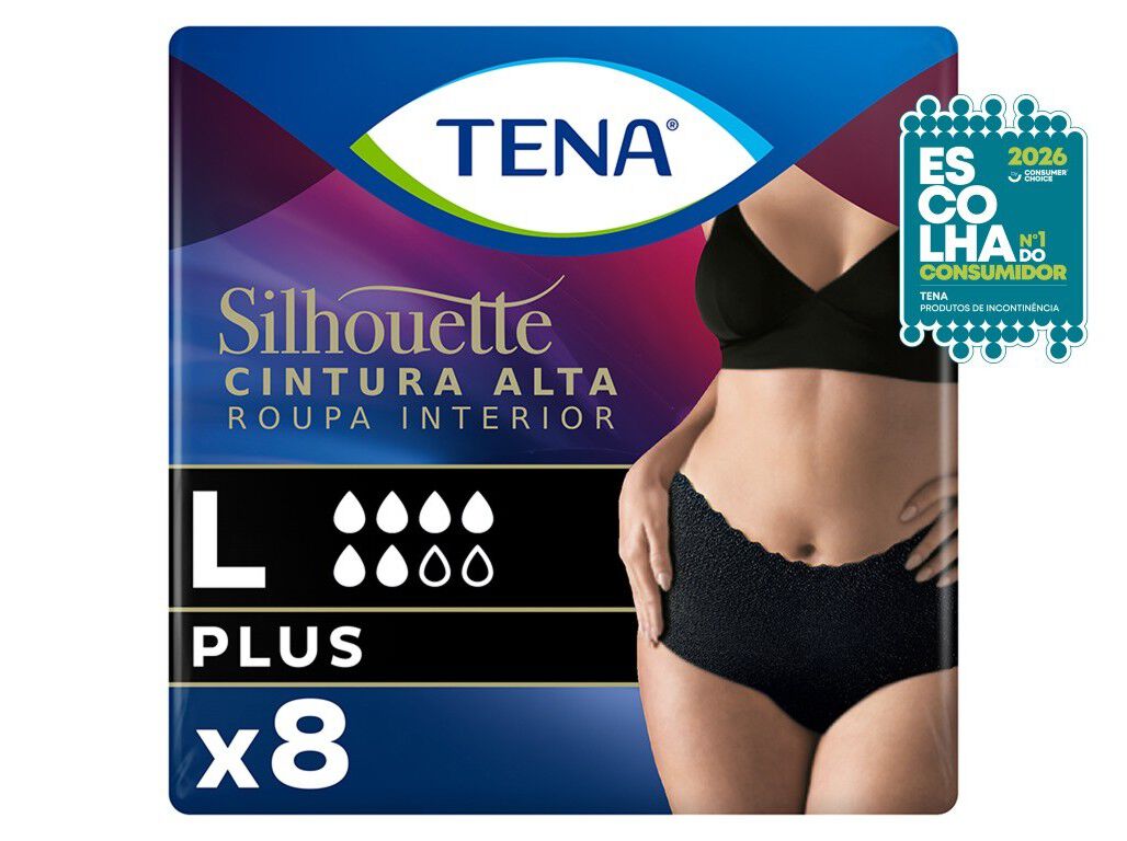 CUECAS INCONTIN&Ecirc;NCIA TAMANHO L PRETA TENA SILHOUETTE 8 UN image number 2