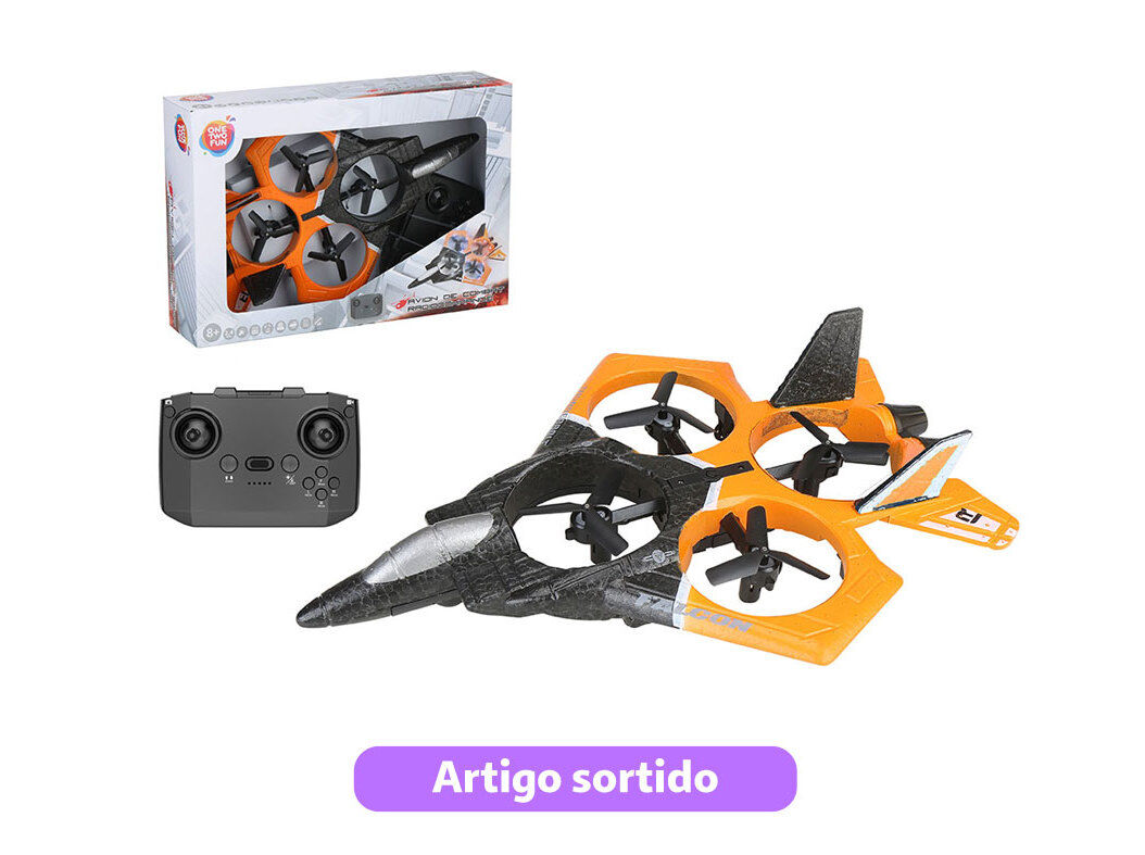 AVI&Atilde;O DE COMBATE ONE TWO FUN R/C 30CM CORES SORTIDAS image number 0