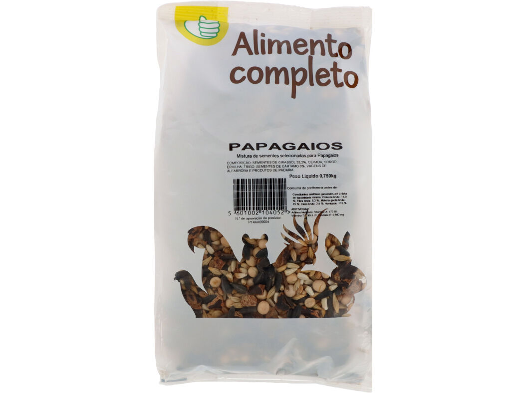 COMIDA PARA PAPAGAIOS POLEGAR MISTURA DE SEMENTES 750G