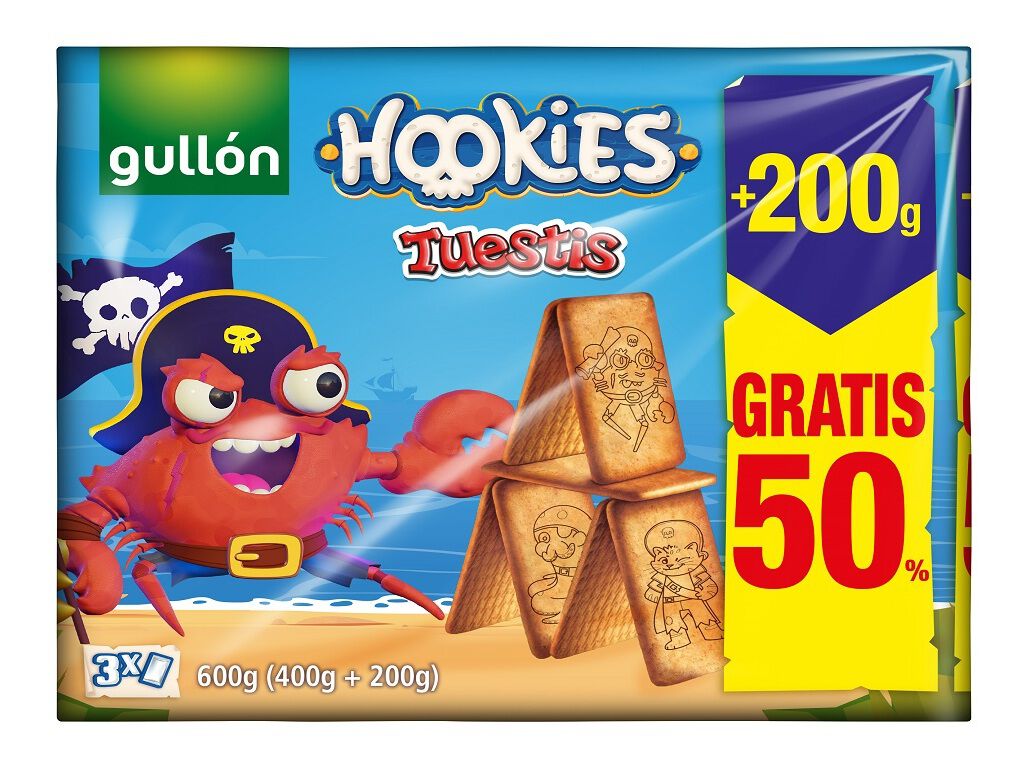 BOLACHA GULLON HOOKIES TUESTIS 400+200G image number 0