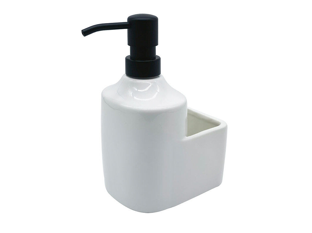 DOSEADOR DE SABONETE ACTUEL EM CER&Acirc;MICA COM PORTA ESPONJA
