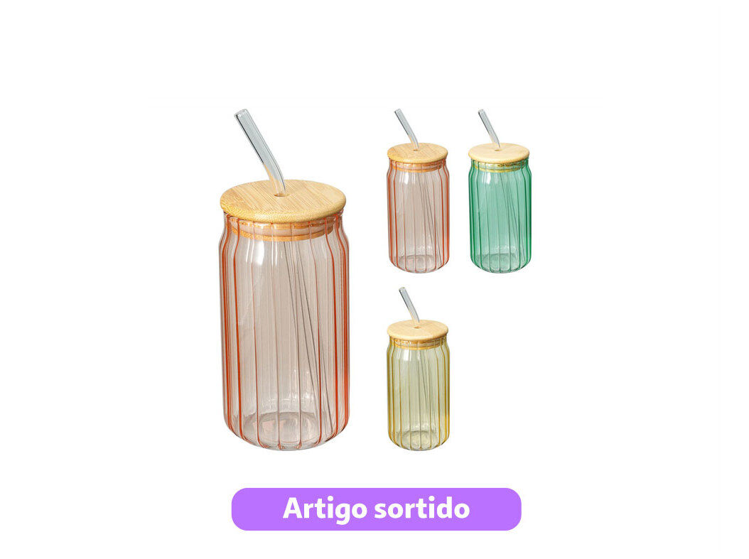 COPO COM PALHINHA 500ML CORES SORTIDAS image number 0