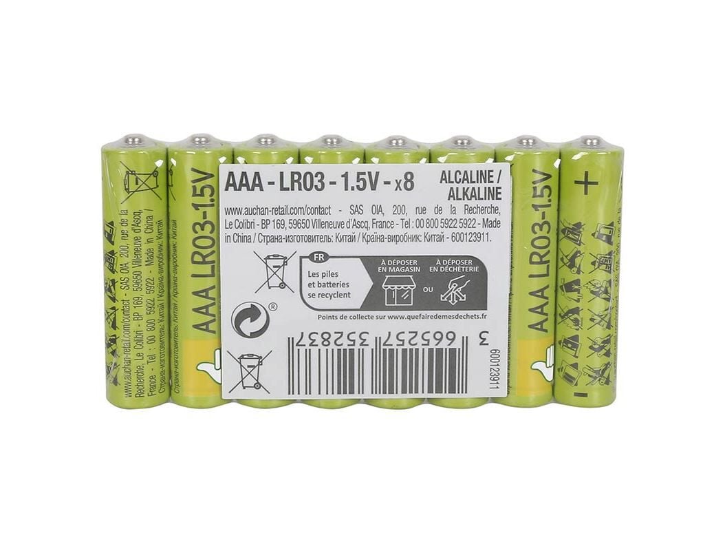 PACK 8 PILHAS ALCALINA POLEGAR BASIC AAA LR03