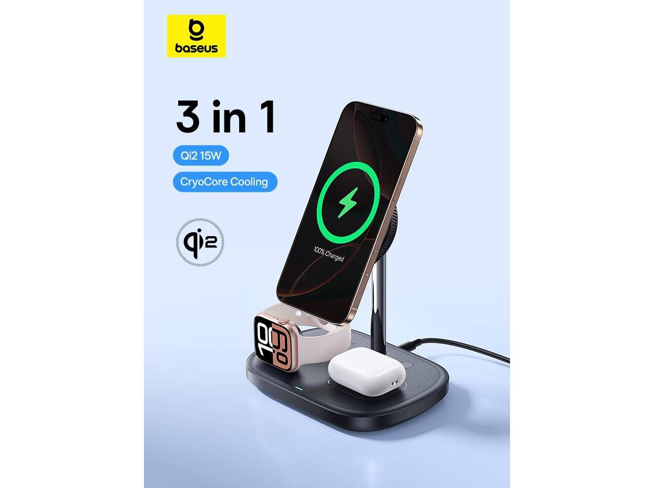 CARREGADOR WIRELESS BASEUS ENERFILL FS41 3 EME 1 22.5W image number 1