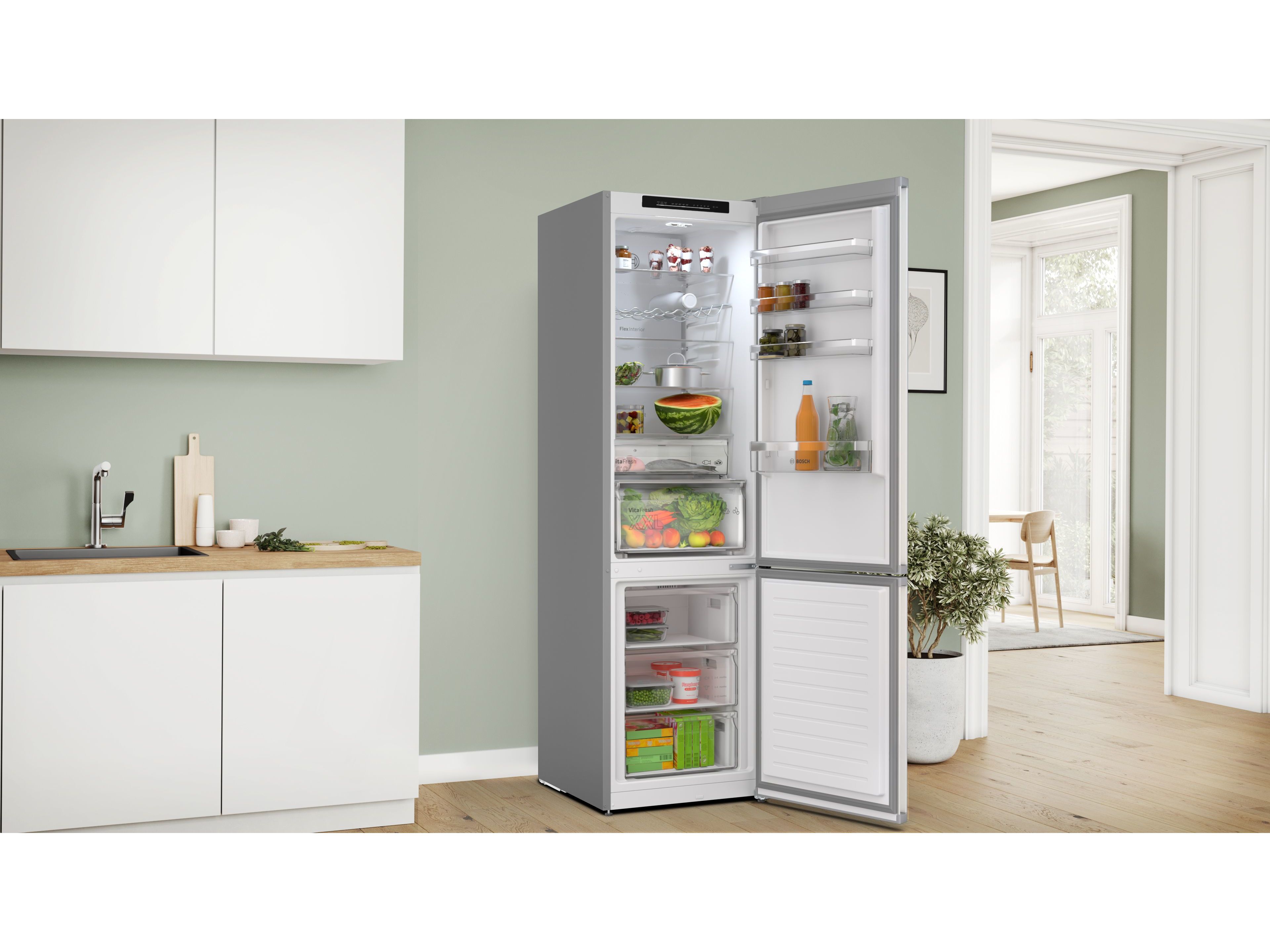 FRIGOR&Iacute;FICO COMBINADO BOSCH KGN392I1F (NO FROST A 200CM 363L INOX) image number 3