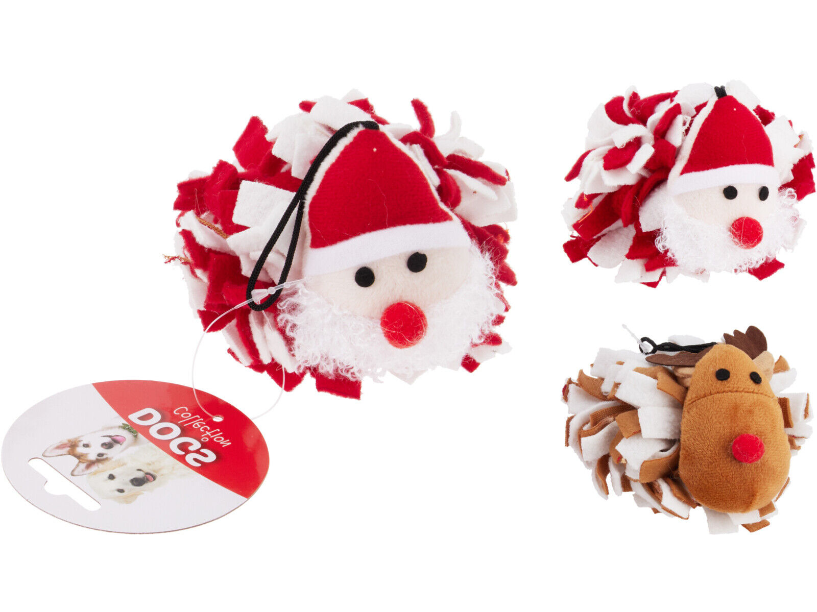 BRINQUEDO C&Atilde;O DOGS COLLECTION BOLA NATAL TECIDO 10CM MODELOS SORTIDOS image number 1