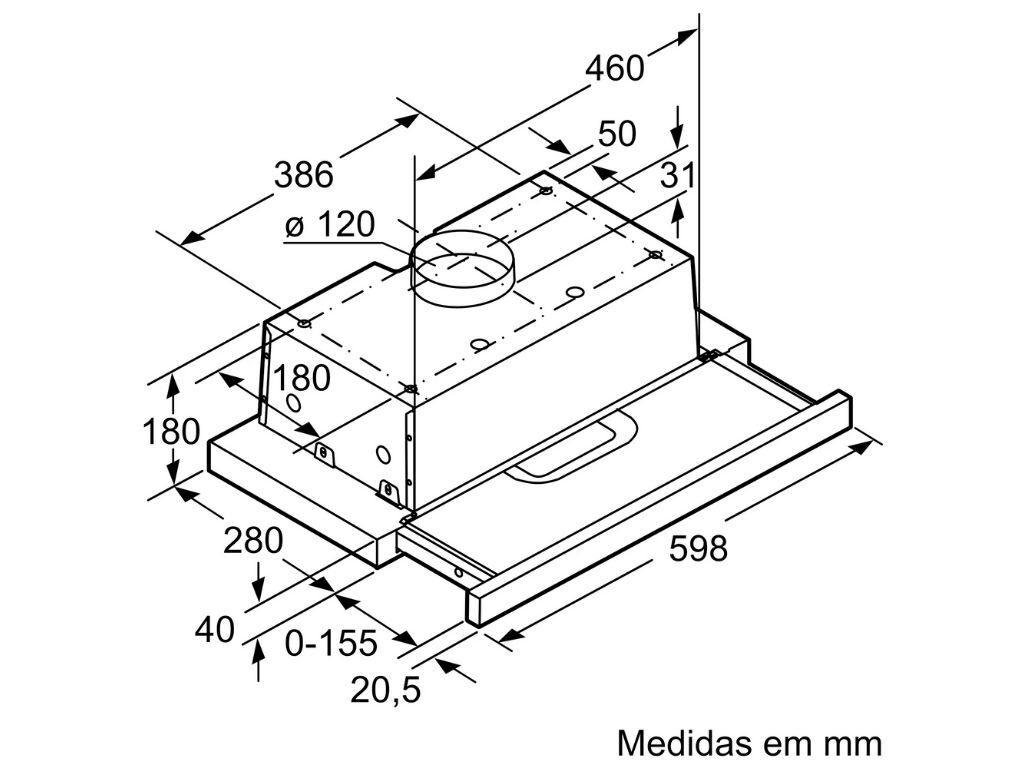 EXAUSTOR TELESC&Oacute;PICO BALAY 3BT262MX D 300M3/H 60CM INOX image number 1