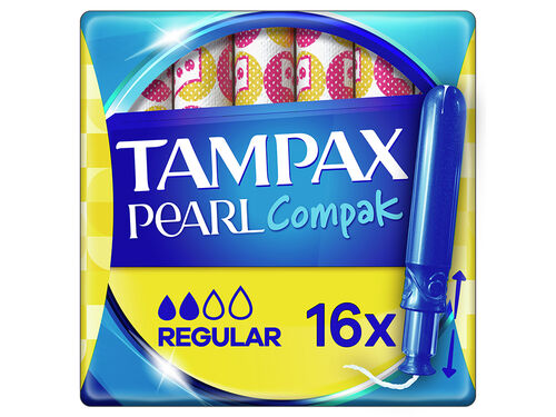 Tampões Pearl Compak Regular com Aplicador Tampax 16 un image number 0