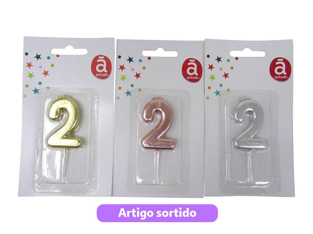 VELA ANIVERS&Aacute;RIO N&ordm;2 ACTUEL CORES SORTIDAS