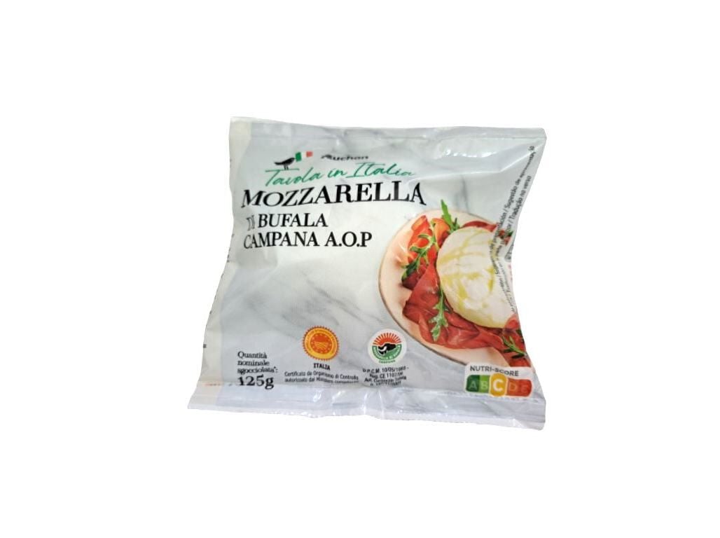 QUEIJO MOZZARELLA BUFALA DOP AUCHAN &Agrave; MESA EM IT&Aacute;LIA125G image number 0