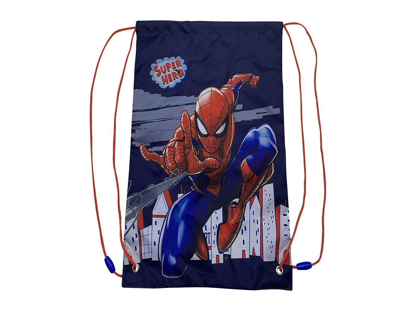 SACO COM CORD&Atilde;O SPIDERMAN 42CM X L 31CM