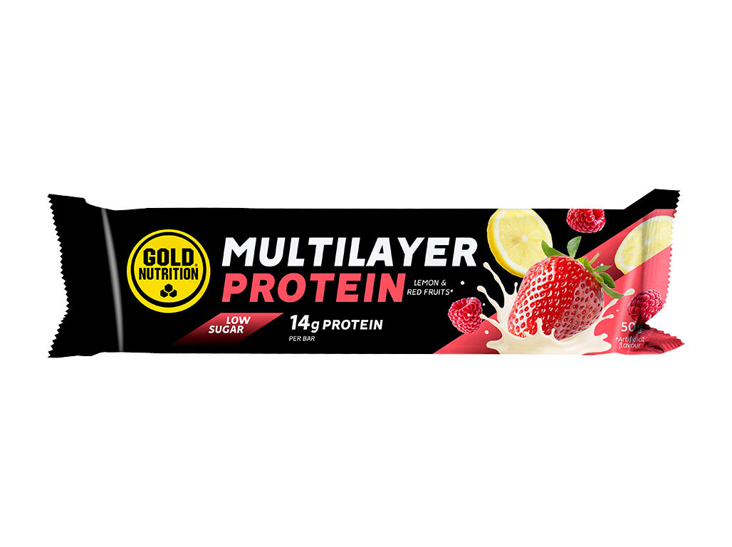 BARRA MULTILAYER GOLDNUTRITION PROTEINA RED FRUITS & LEMON 50G image number 0