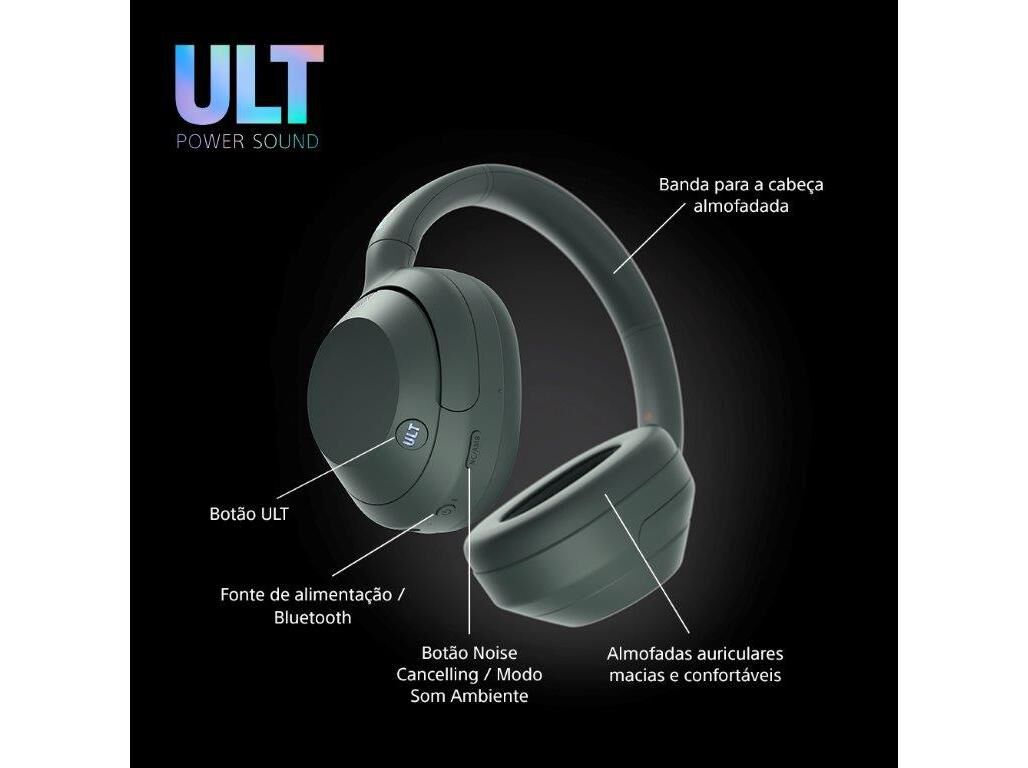 AUSCULTADORES BLUETOOTH SONY WH-ULT900NW (NOISE CANCELLING- VERDE) image number 9
