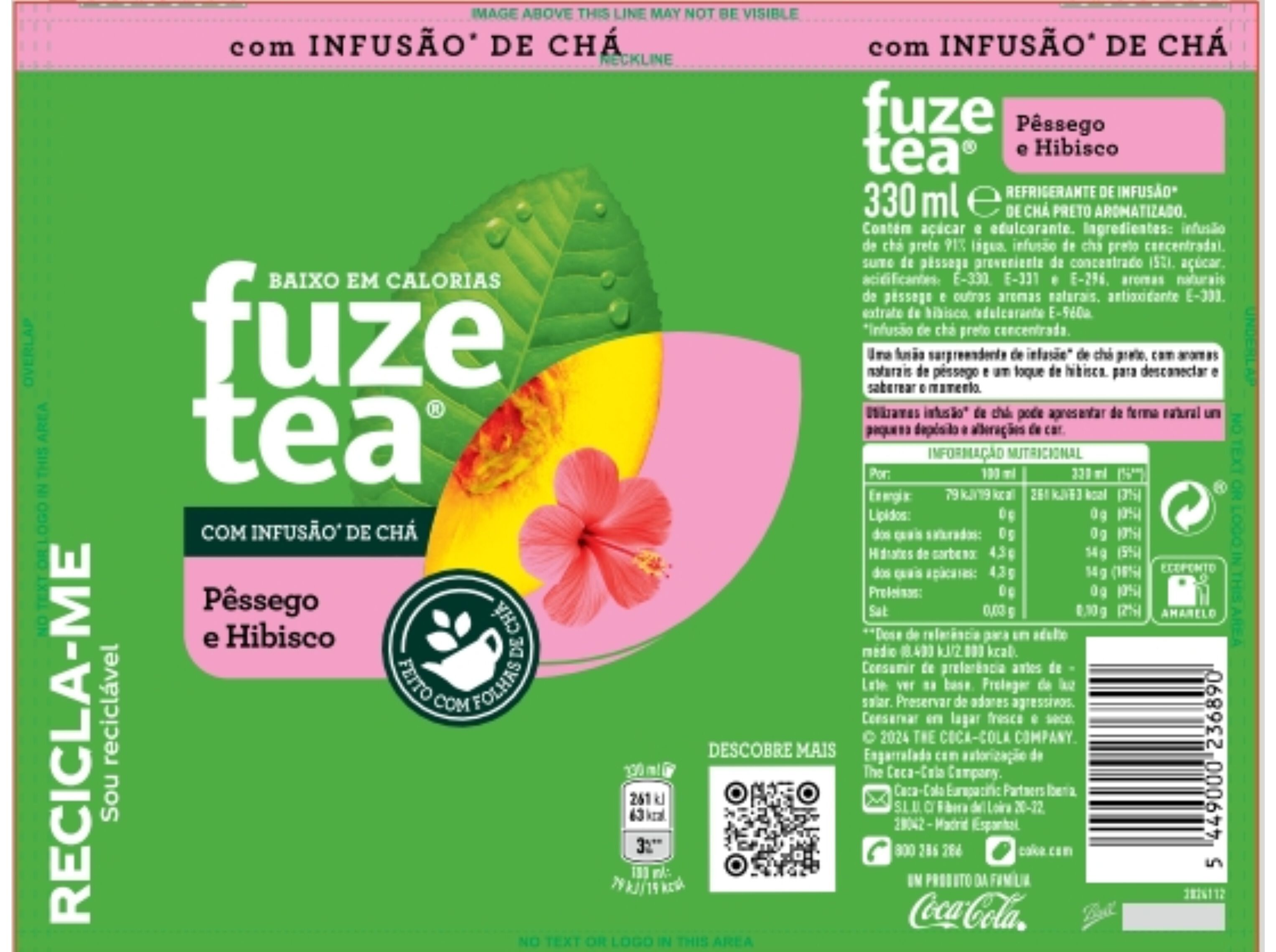 ICE TEA FUZE TEA P&Ecirc;SSEGO-HIBISCO 0.33L (SDR) image number 1
