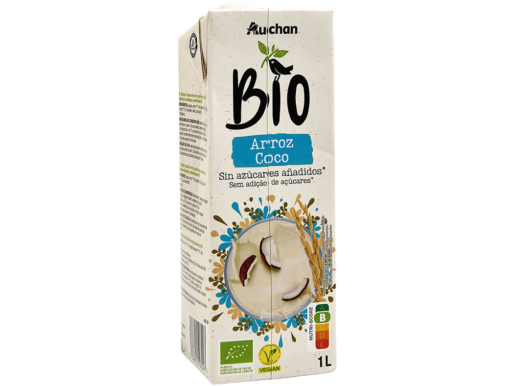 BEBIDA AUCHAN ARROZ E COCO BIO 1L image number 0