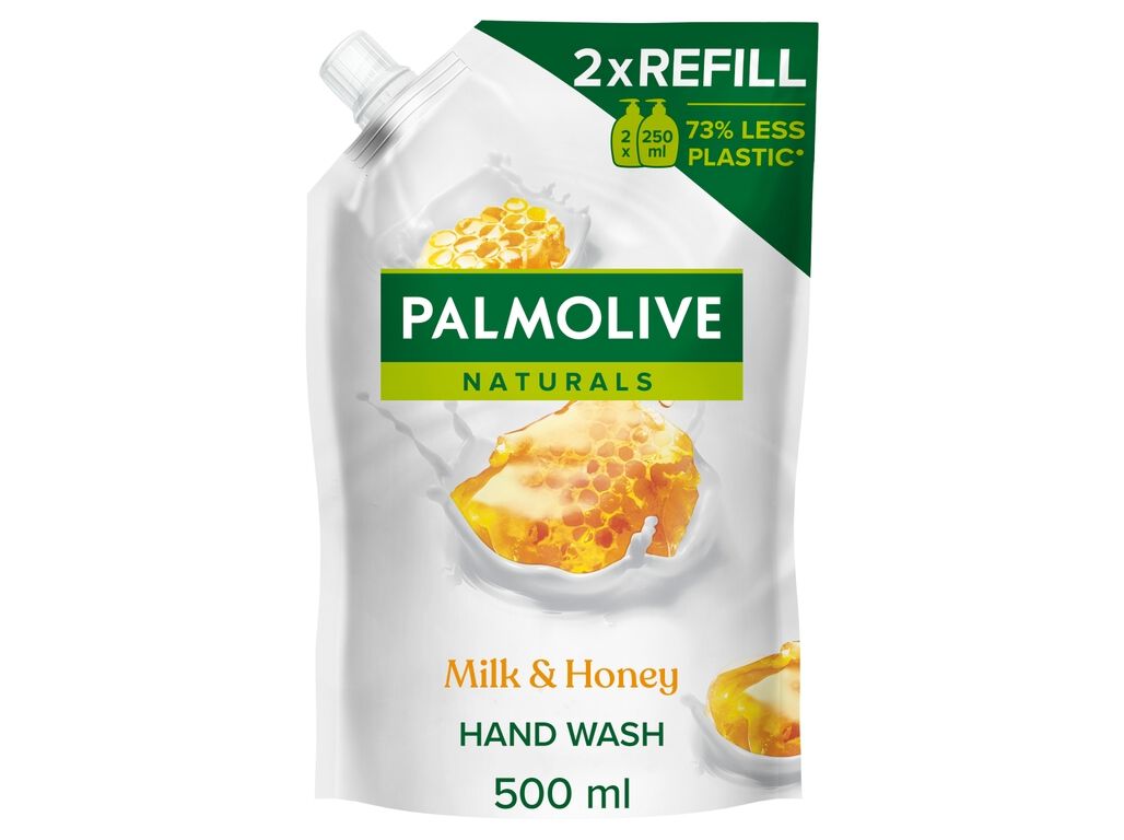 SABONETE L&Iacute;QUIDO PALMOLIVE RECARGA LEITE E MEL 500ML