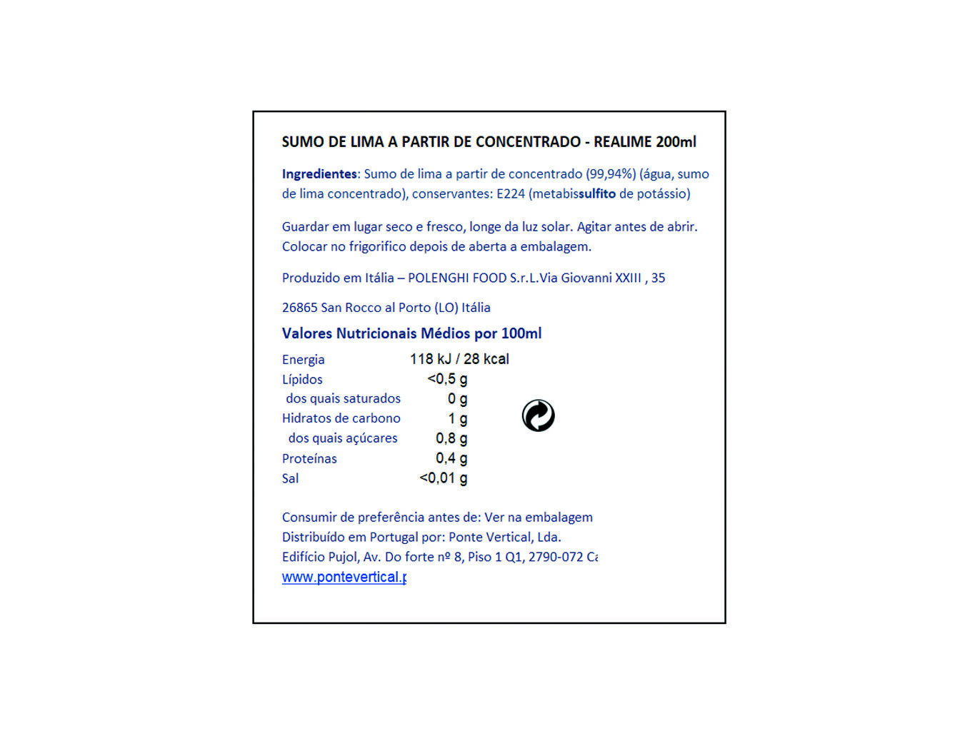 SUMO DE LIMA POLENGHI REALIME 200 ML image number 2