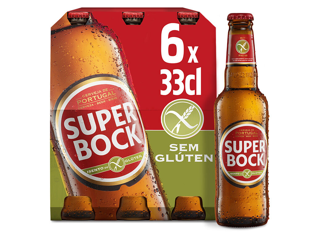 CERVEJA SUPER BOCK SEM GL&Uacute;TEN 6X0.33L image number 0