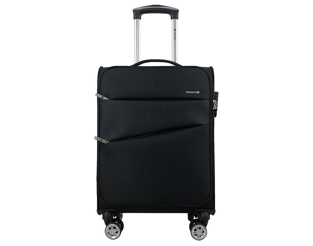 MALA DE CABINE FLEX&Iacute;VEL AIRPORT PRETO 8 RODAS 55CM