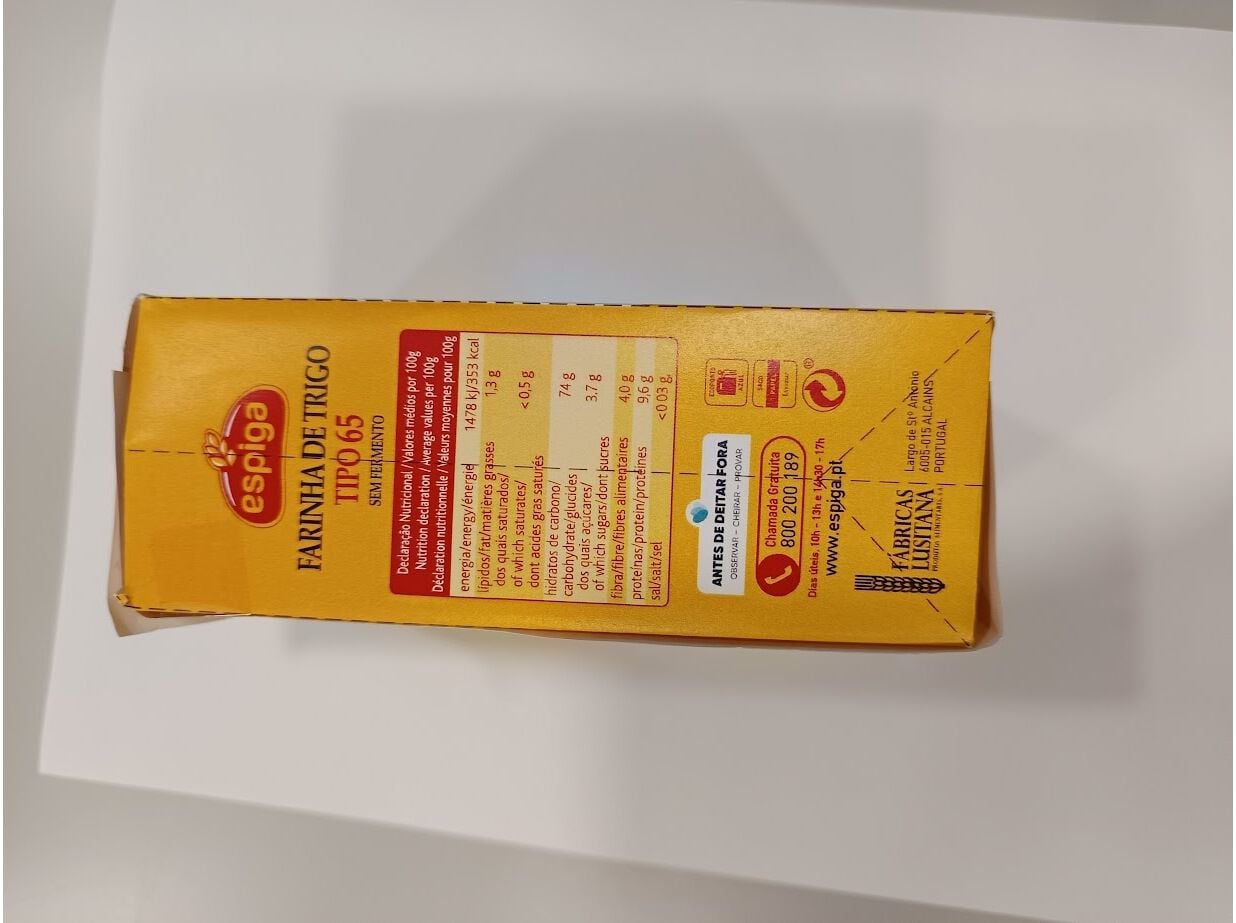 FARINHA DE TRIGO ESPIGA T65 500G image number 1