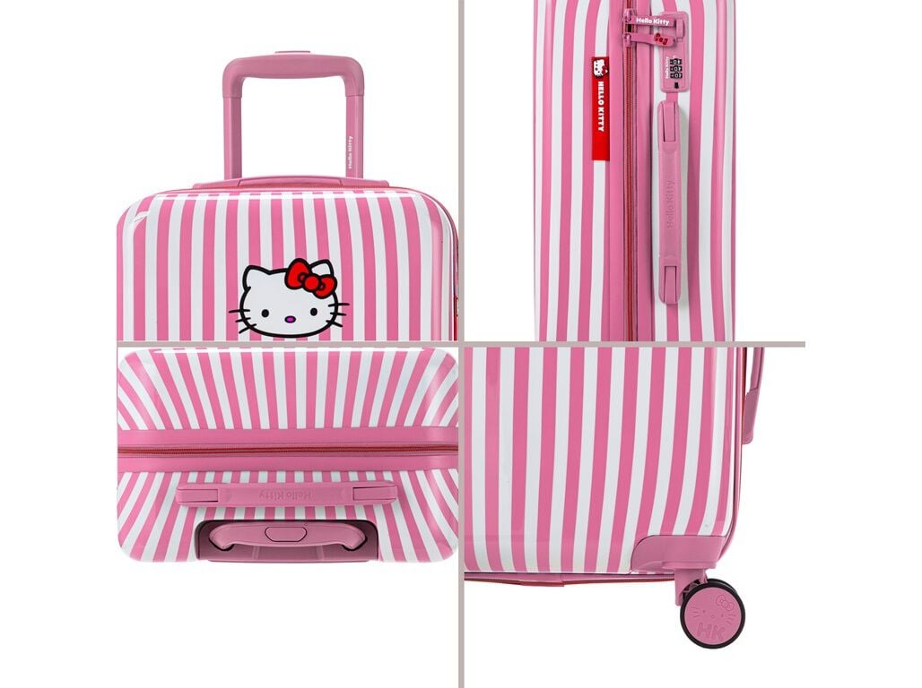 MALA DE VIAGEM GRANDE R&Iacute;GIDA HELLO KITTY ROSA 8 RODAS 75X46X28CM image number 3