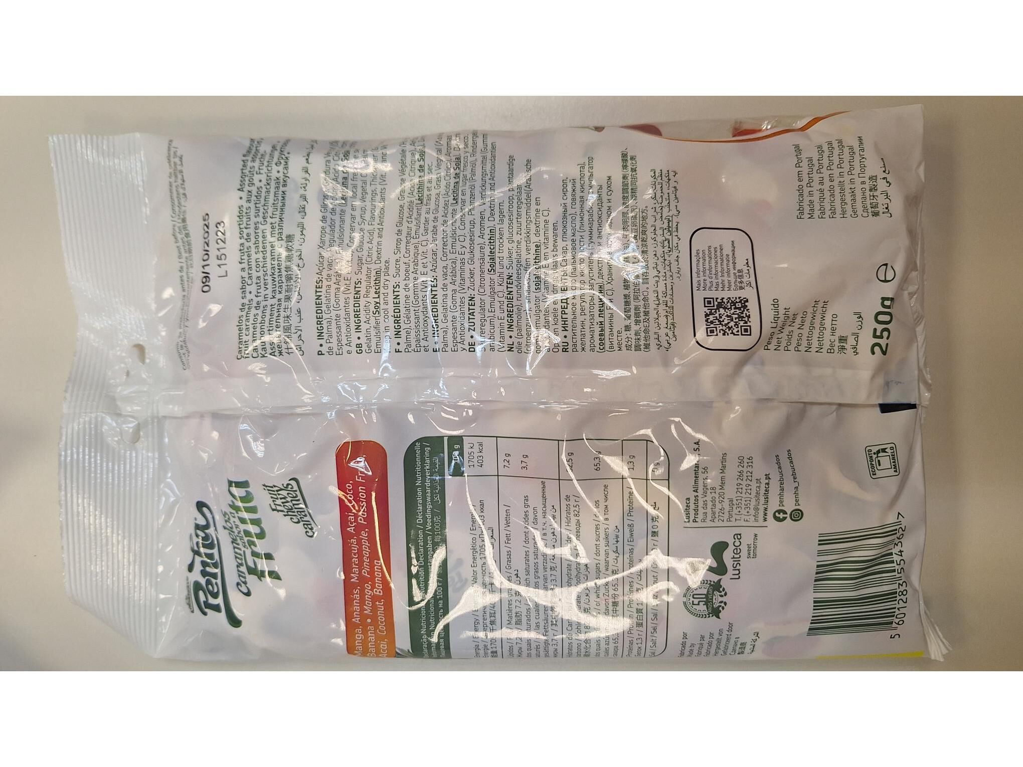 CARAMELOS PENHA FRUTA 250 G image number 1